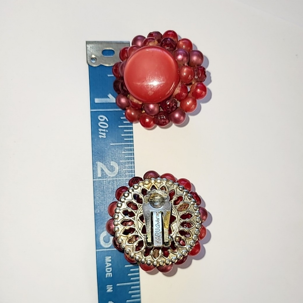 KARU ARKE MOONGLOW LUCITE CLIP EARRINGS - Picture 5 of 7